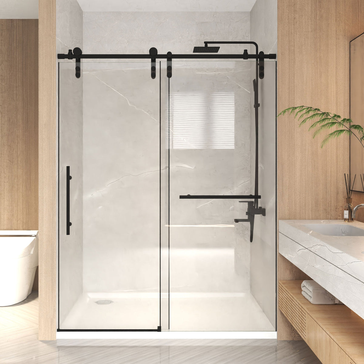 Frameless Sliding Shower Door - 44-48" x 76" H