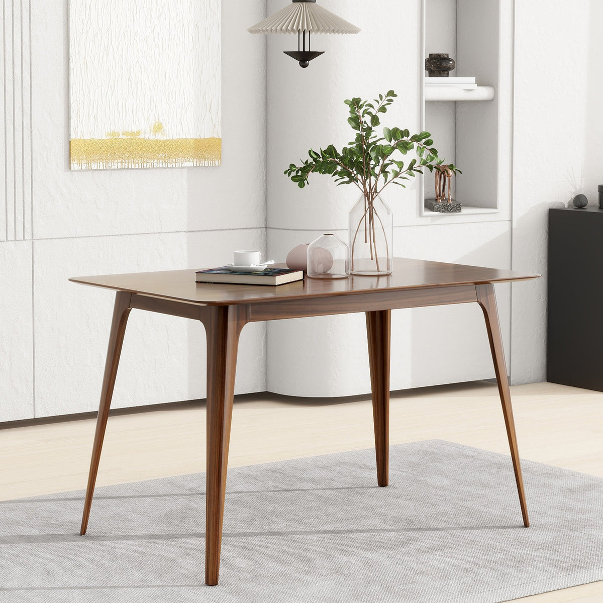 Mid-Century Modern Rubberwood Dining Table