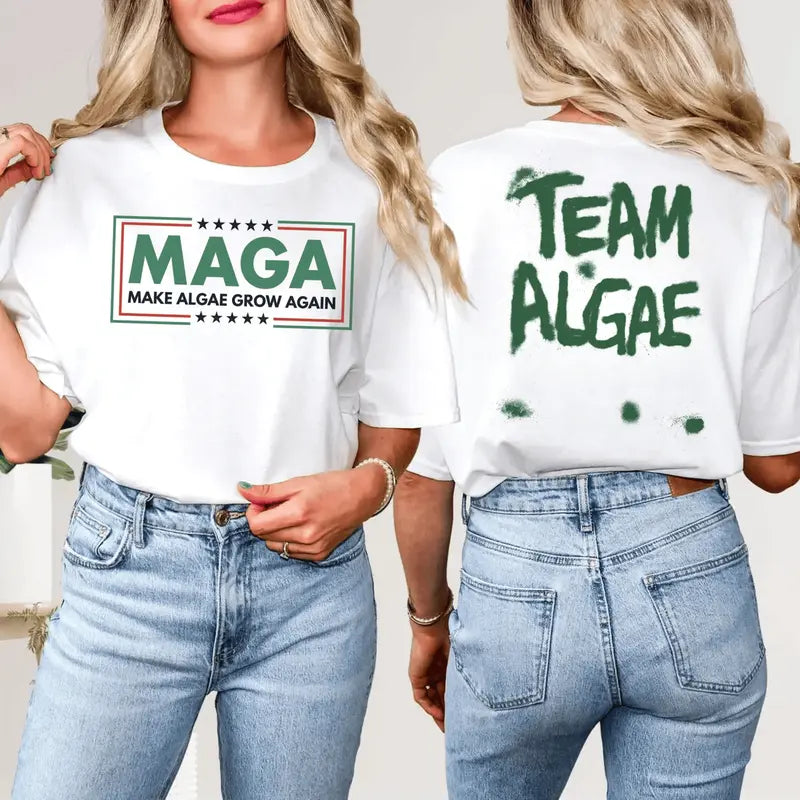 "Make Algae Great Again" Funny T-Shirt – Retro Eco-Friendly Science Unisex Graphic Tee