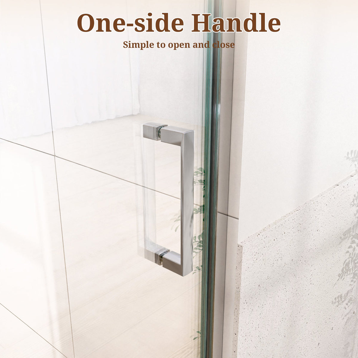 34" W x 72" H Semi-Frameless Circular Pivot Shower Door