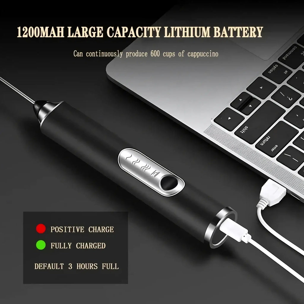 Electric Milk Frother and Handheld Coffee Whisk