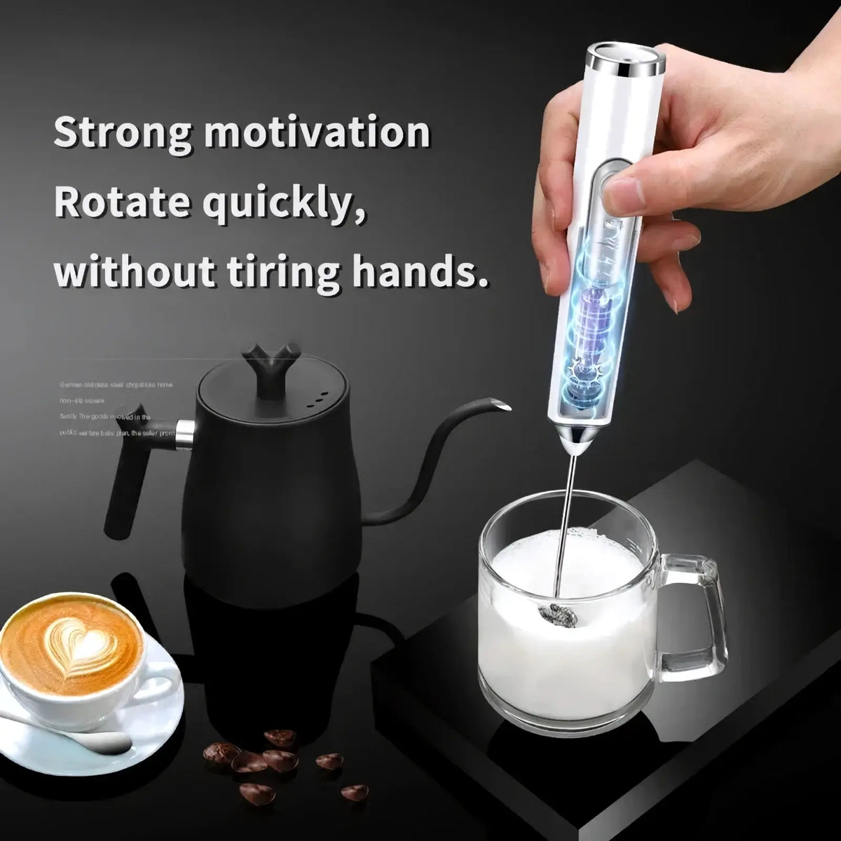 Electric Milk Frother and Handheld Coffee Whisk