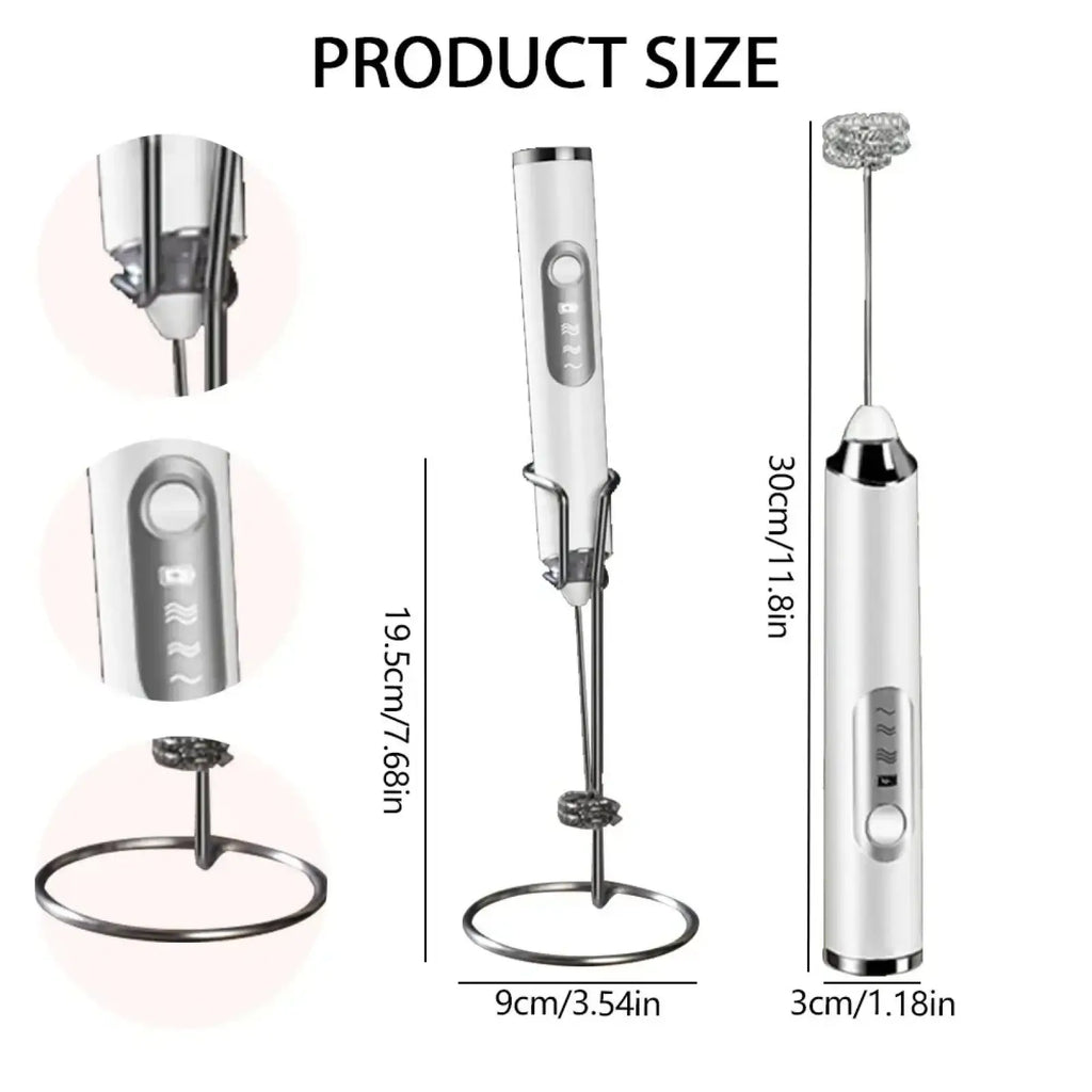 Electric Milk Frother and Handheld Coffee Whisk