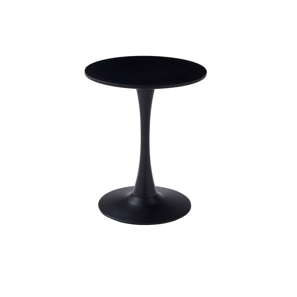 Black Round Dining Table with MDF Top and Matte Iron Base