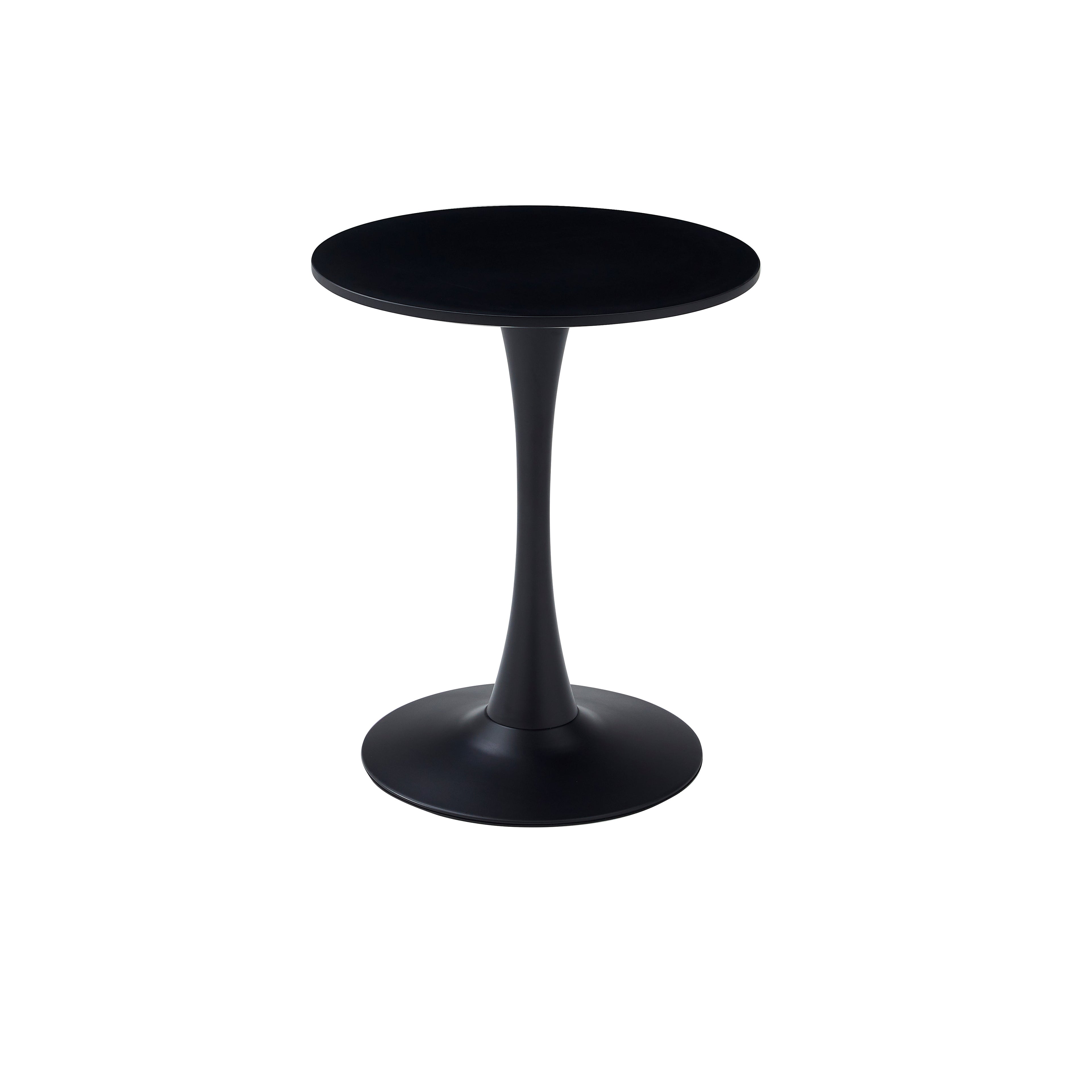 Black Round Dining Table with MDF Top and Matte Iron Base