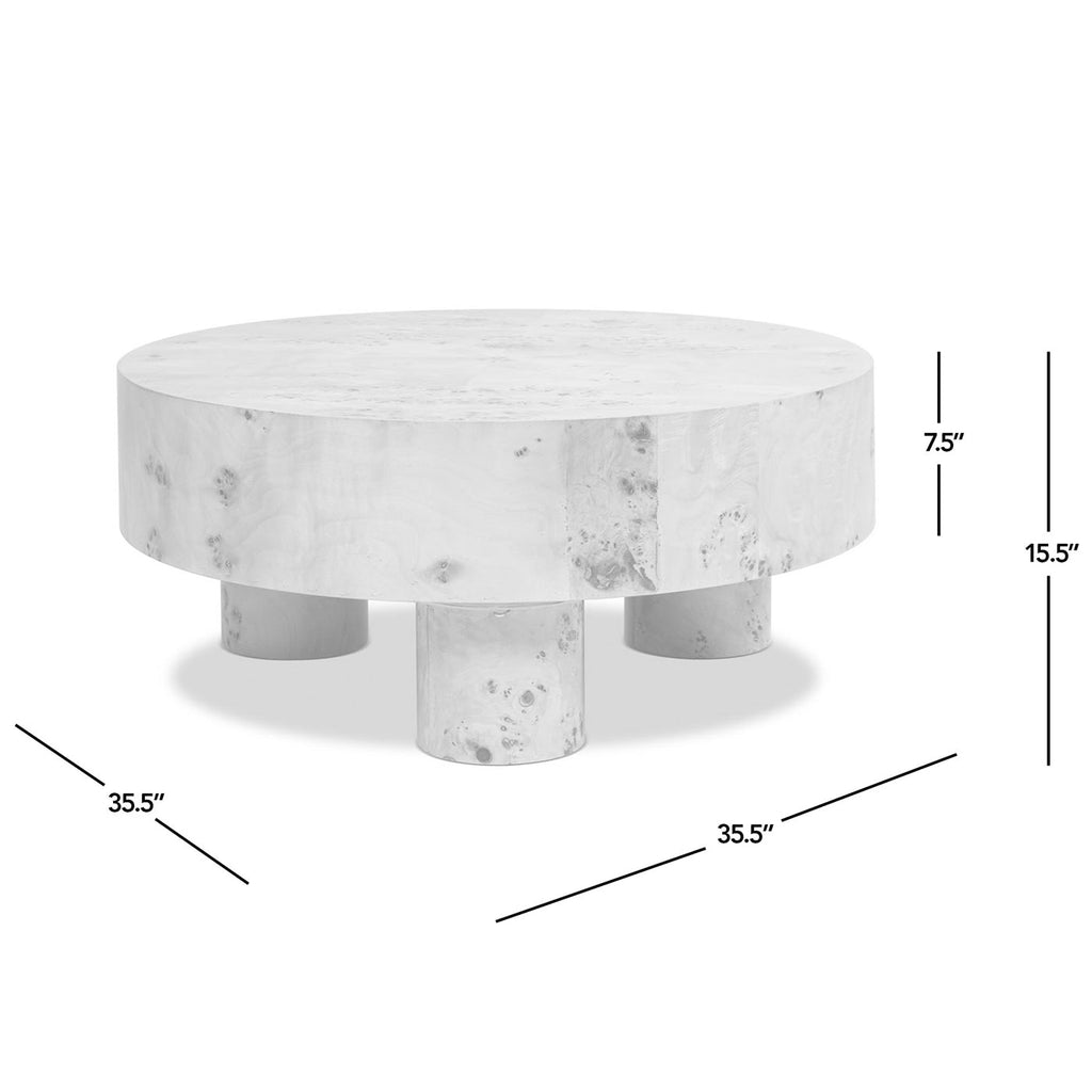 Nebula 35.5" Round Pillar Leg Coffee Table - Warm