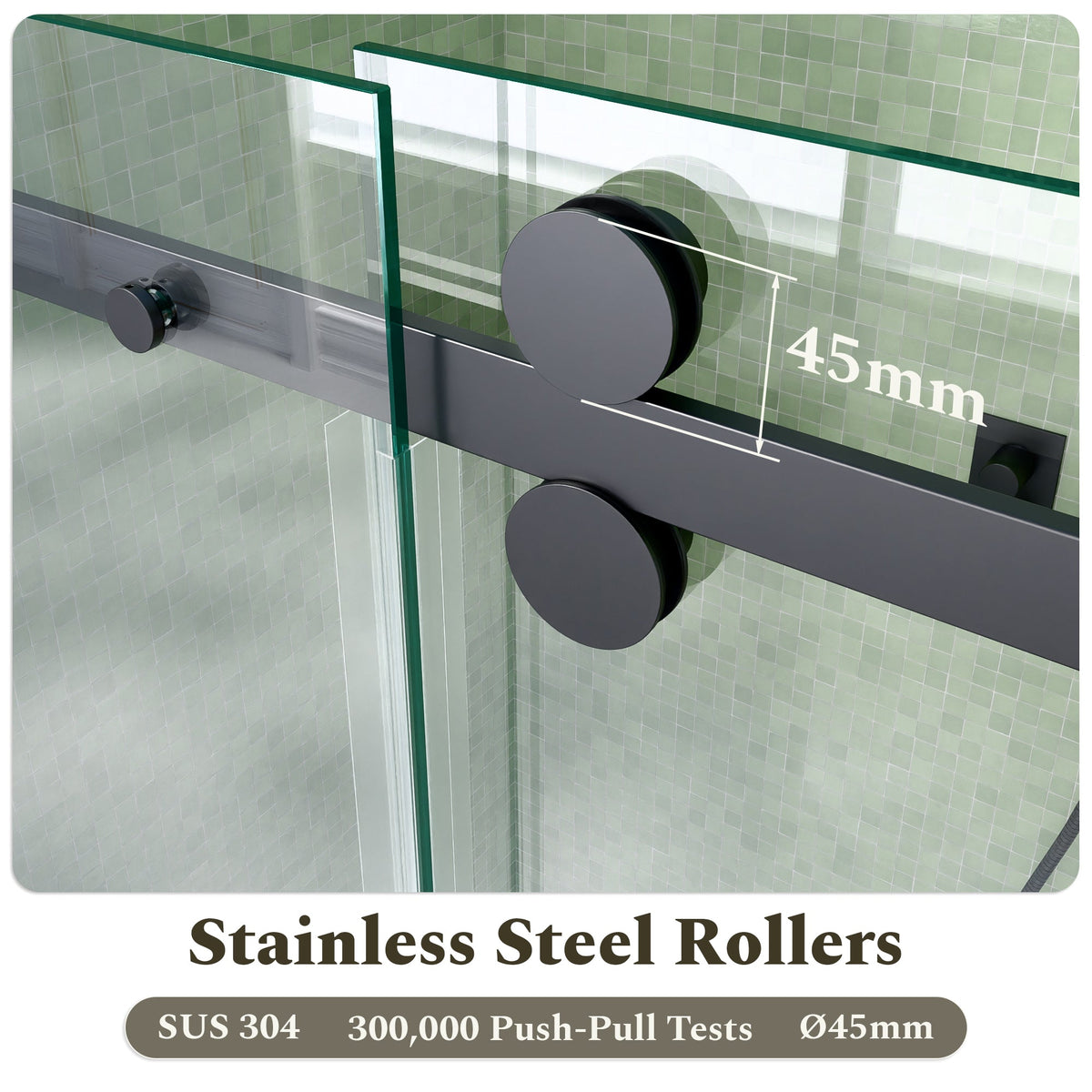 56-60"W x 60"H Frameless Sliding Tub Shower Door Enclosure