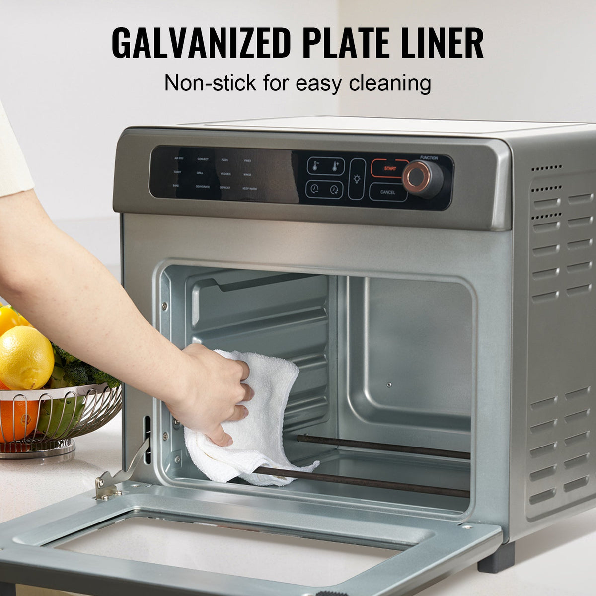 12-in-1 Air Fryer Toaster Oven with 25L Capacity - Stainless Steel Gray
