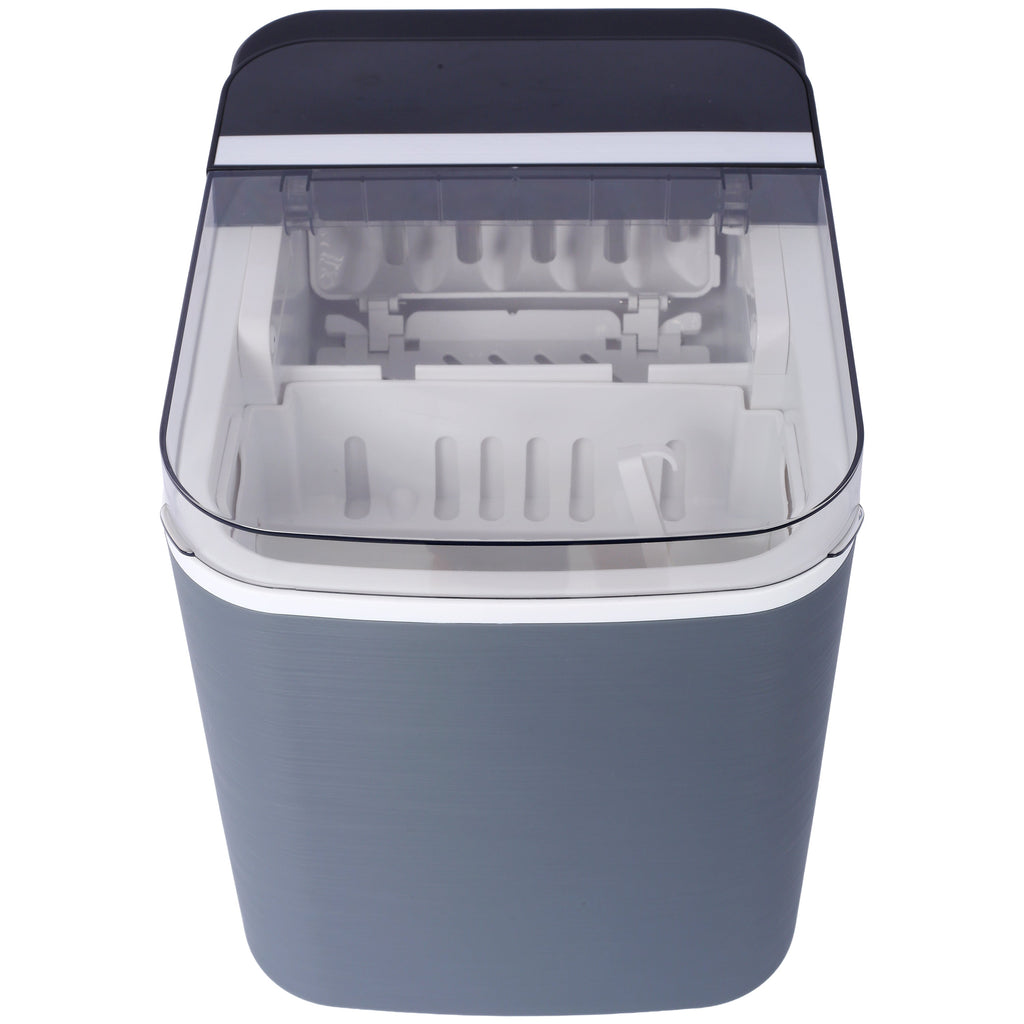 Portable Ice Maker with Self-Cleaning and Quick Ice Production - White