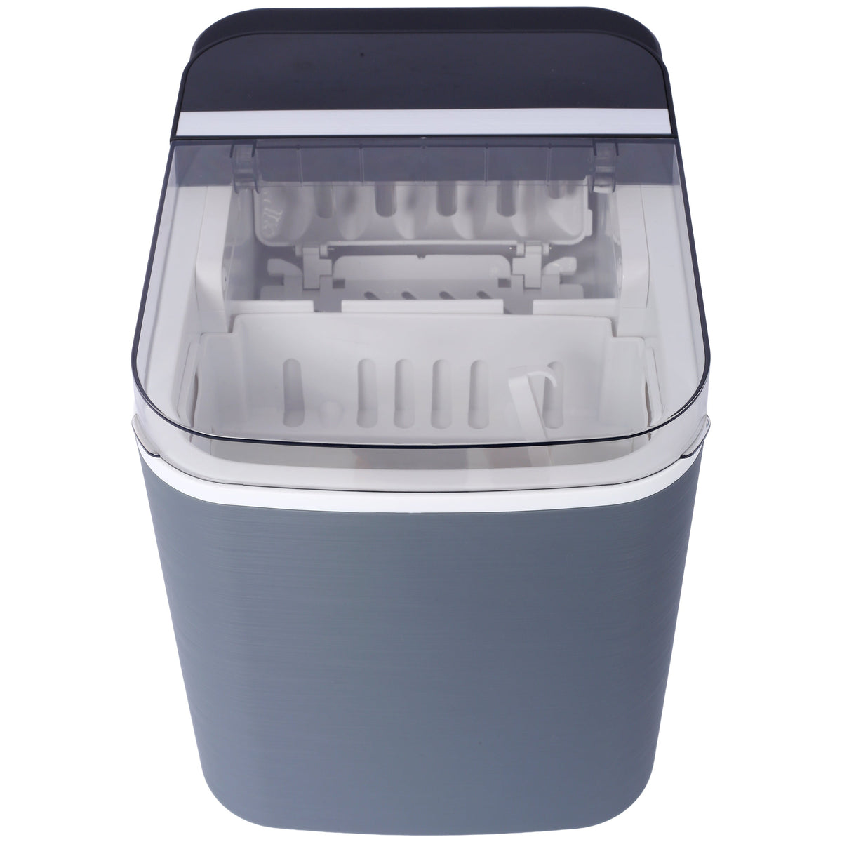 Portable Ice Maker with Self-Cleaning and Quick Ice Production - White