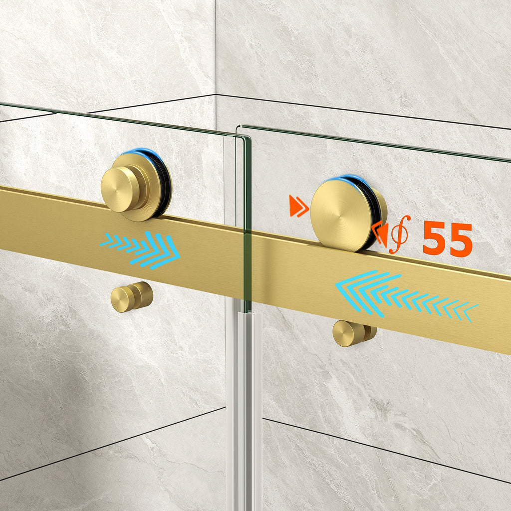 Frameless Shower Door 55"-60" W x 76" H