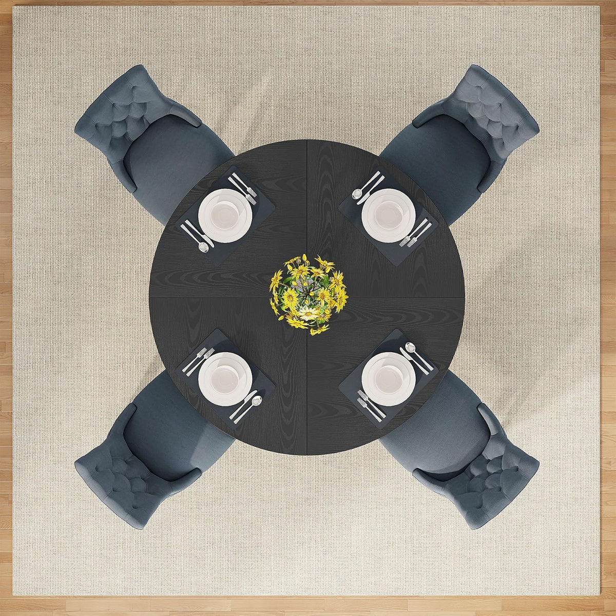 47" Round Farmhouse Dining Table