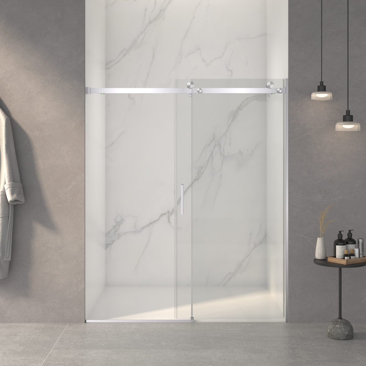 Frameless Sliding Shower Door 56-60"W x 72"H