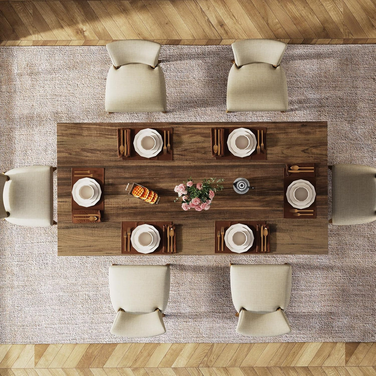 63” Farmhouse Dining Table for 4–6 People
