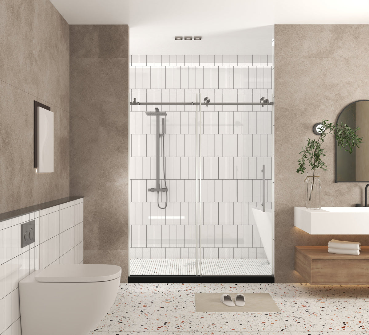 Frameless Shower Door 44-48"W x 76"H