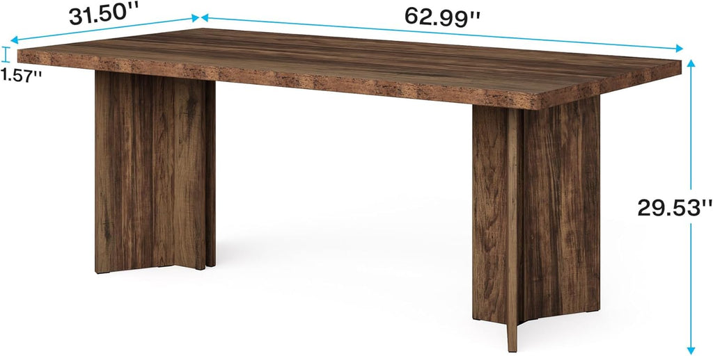 63” Farmhouse Dining Table for 4–6 People