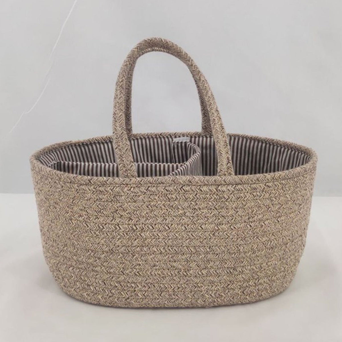 Diaper Caddy Organizer, Large Cotton Rope Nursery Baby Basket, Changing Table Organizer For Baby Diaper Storage, Portable Car Organizer With Removable Divider, Baby Shower Gifts