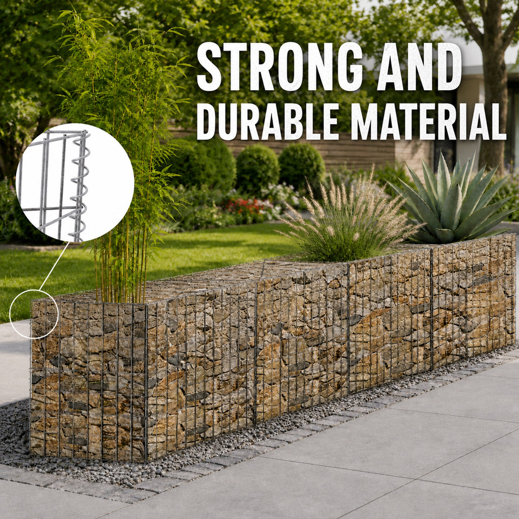 Galvanized Steel Tall Gabion Basket with Multiple Compartments - Steel