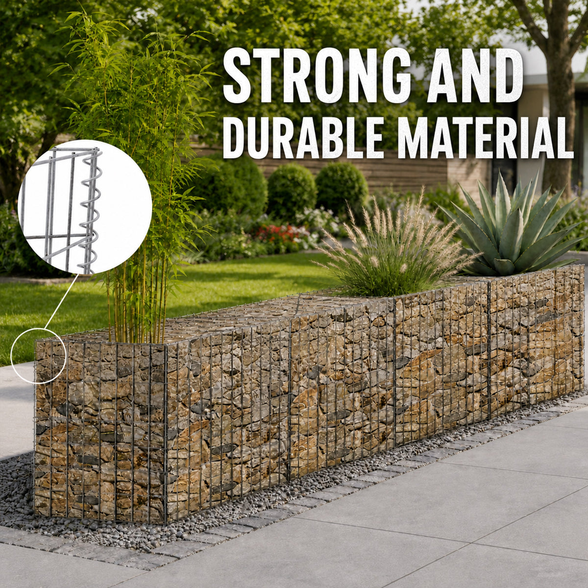 Galvanized Steel Tall Gabion Basket with Multiple Compartments - Steel