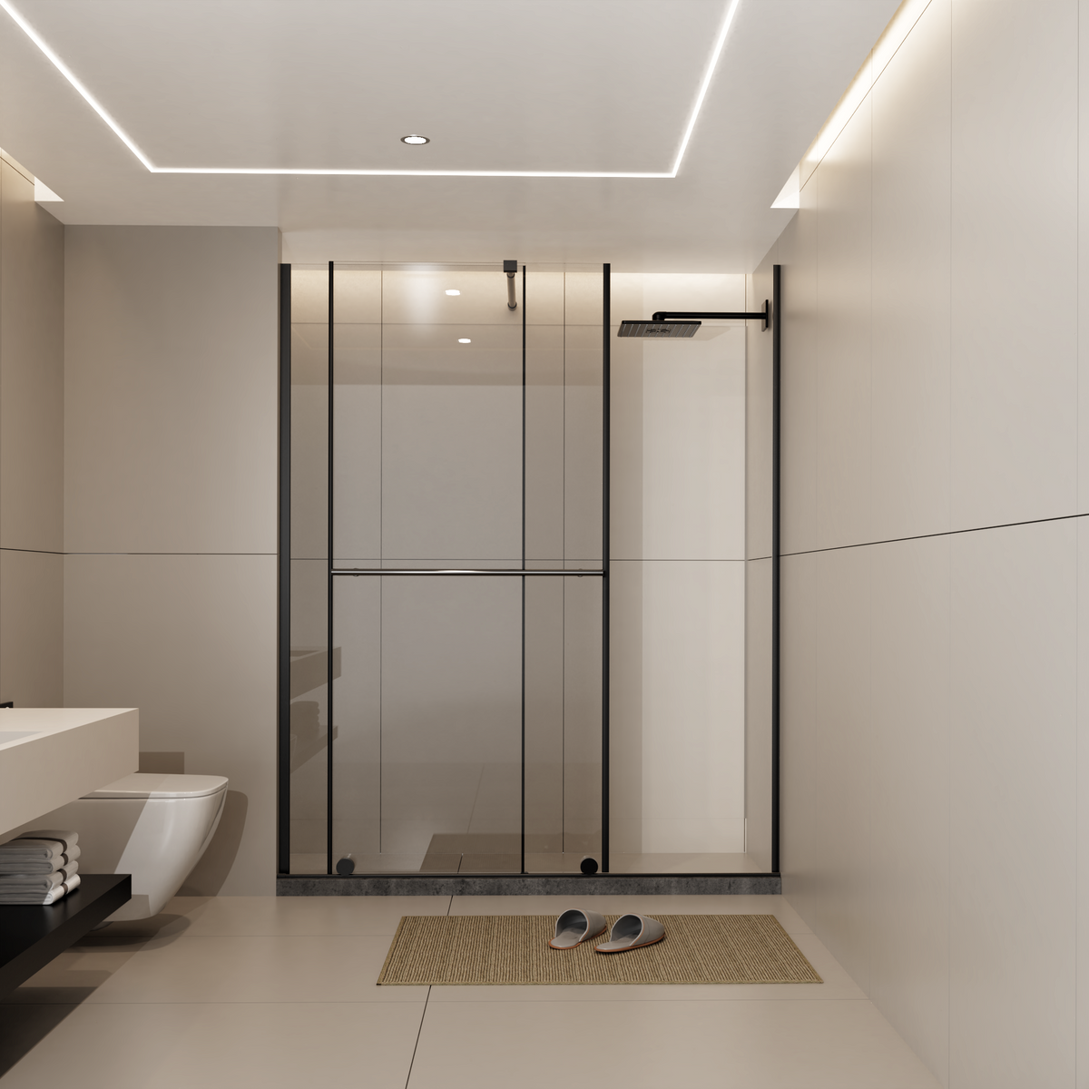 Glass Shower Door, 30 - 60 in.W x 72 in.H