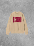 Underground Original Design: Reading Varsity Letter, Bookish Boxy Cotton Sweatshirt