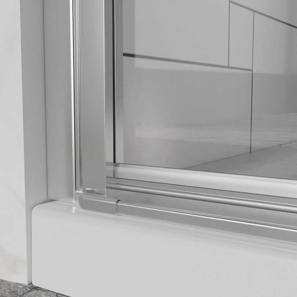 Bifold Frameless Shower Door With Tempered Clear Glass