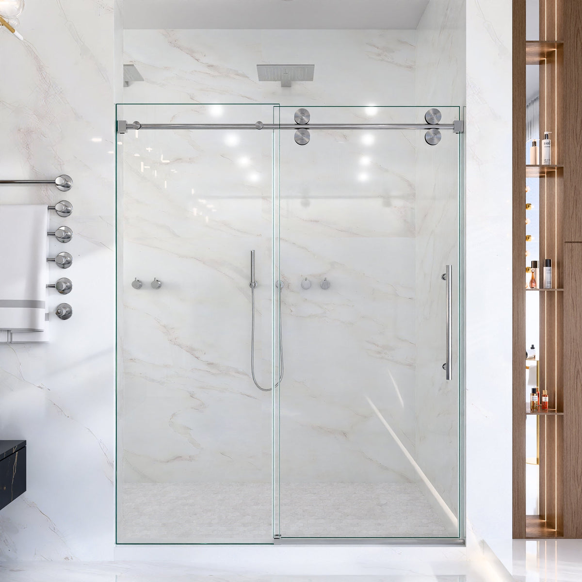 56"-60"W*72" H Frameless Single Sliding Shower Door