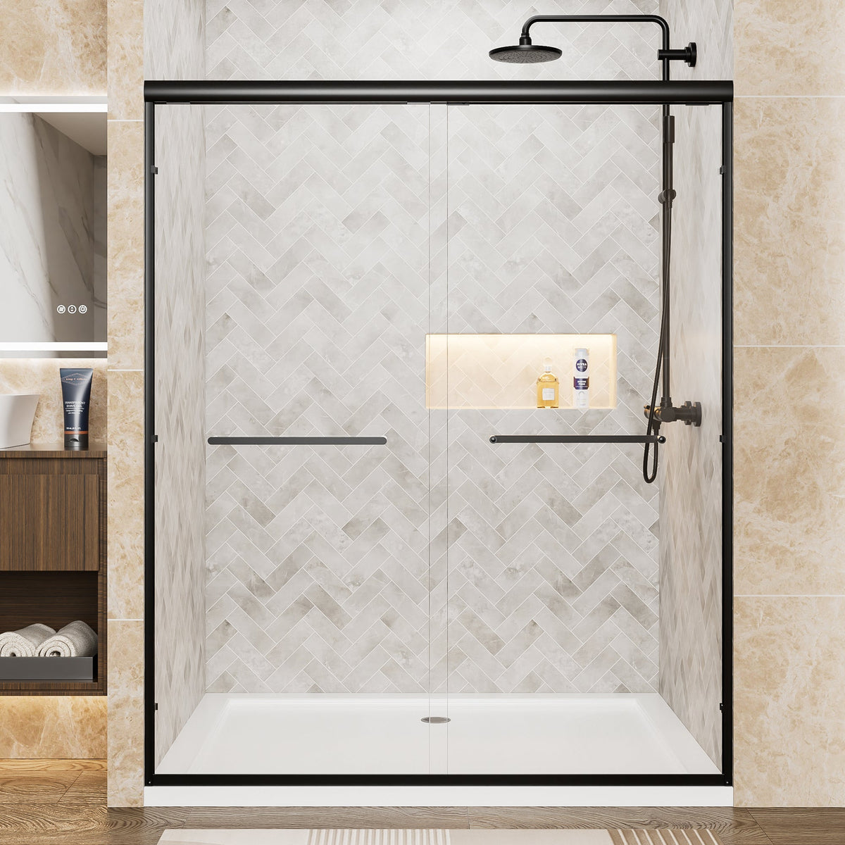 56"-60" W x 72" H Matte Shower Doors
