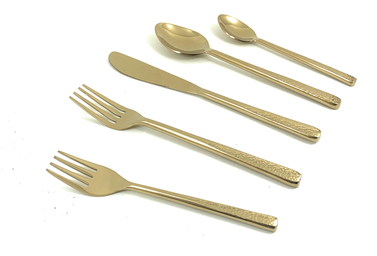 Vibhsa 20 Piece Gold Flatware Set, Service for 4-Shiny