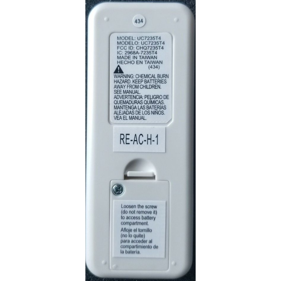 Substitute for UC7235T Ceiling Fan Remote Control [63T-AC83T-KIT]
