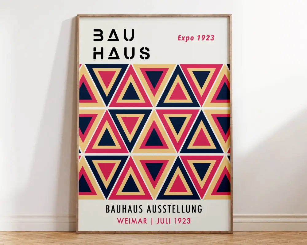 Mid century bauhaus orange & red geometric canvas prints living room