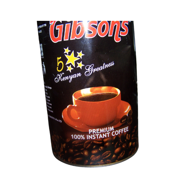 Gibsons Premium 100% Instant Coffee 250g package angle view