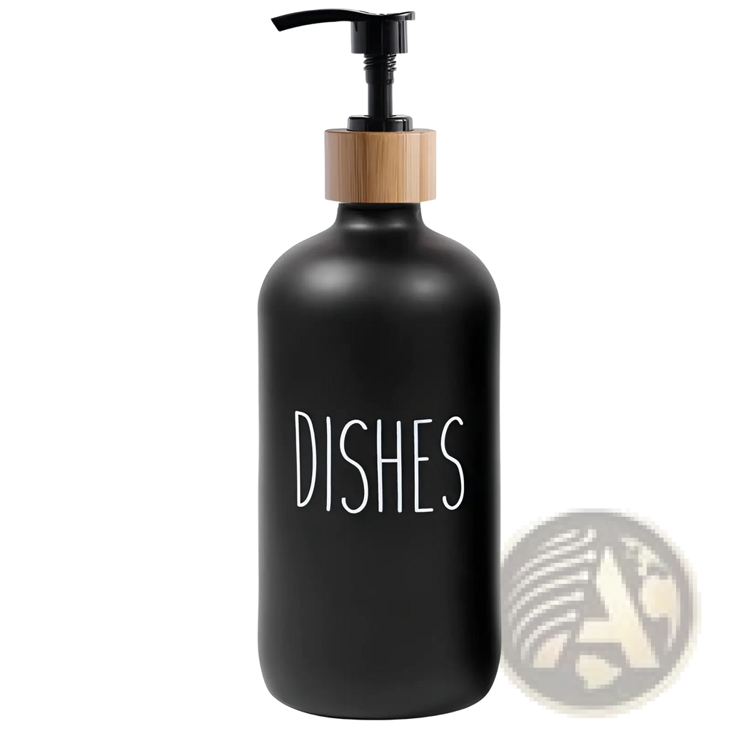 Glass Soap Dispenser Set with Bamboo Tray