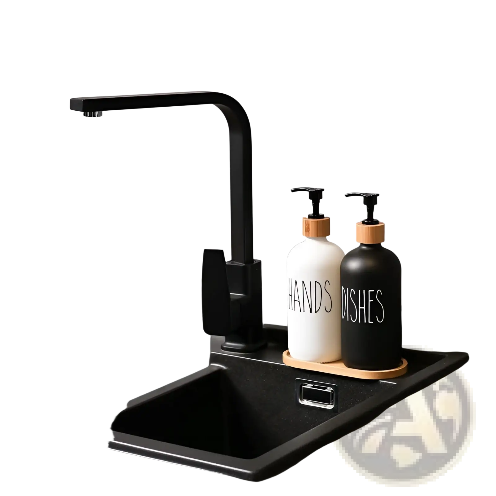 Glass Soap Dispenser Set with Bamboo Tray