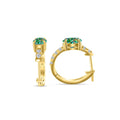 Colorful Oval Moissanite Hoop Earrings in Sterling Silver