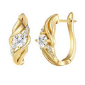 Twist-Frame Moissanite Leverback Earrings in Sterling Silver