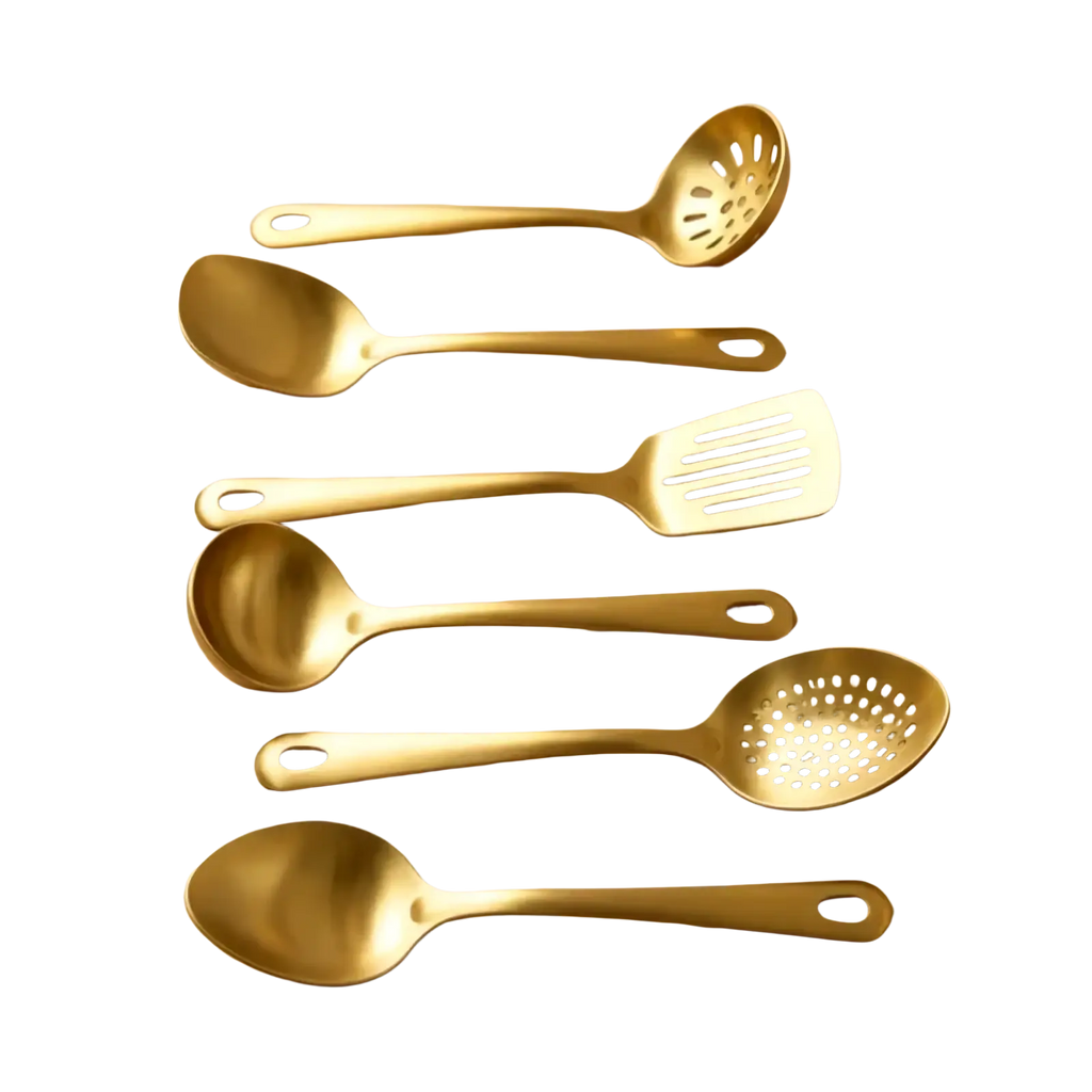Gold Kitchen Utensil Set Stainless Steel Cooking Tools