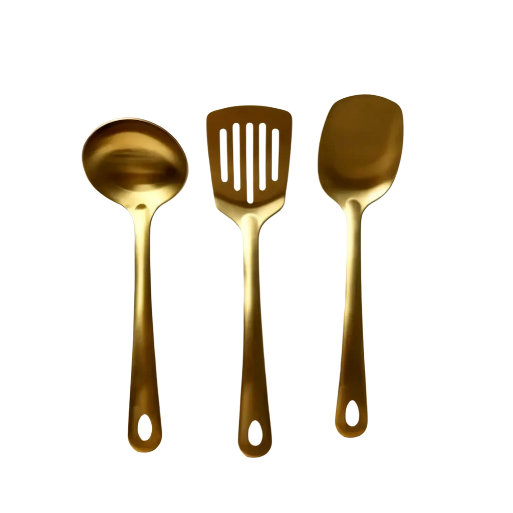 Gold Kitchen Utensil Set Stainless Steel Cooking Tools