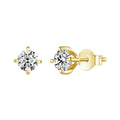 Round Moissanite Four-Prong Stud Earrings in Sterling Silver