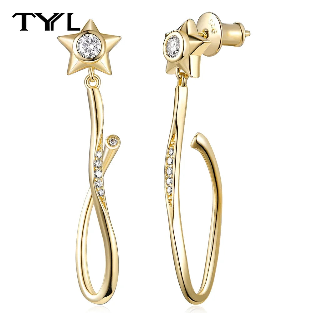 Moissanite Hoop & Drop Earrings in Sterling Silver