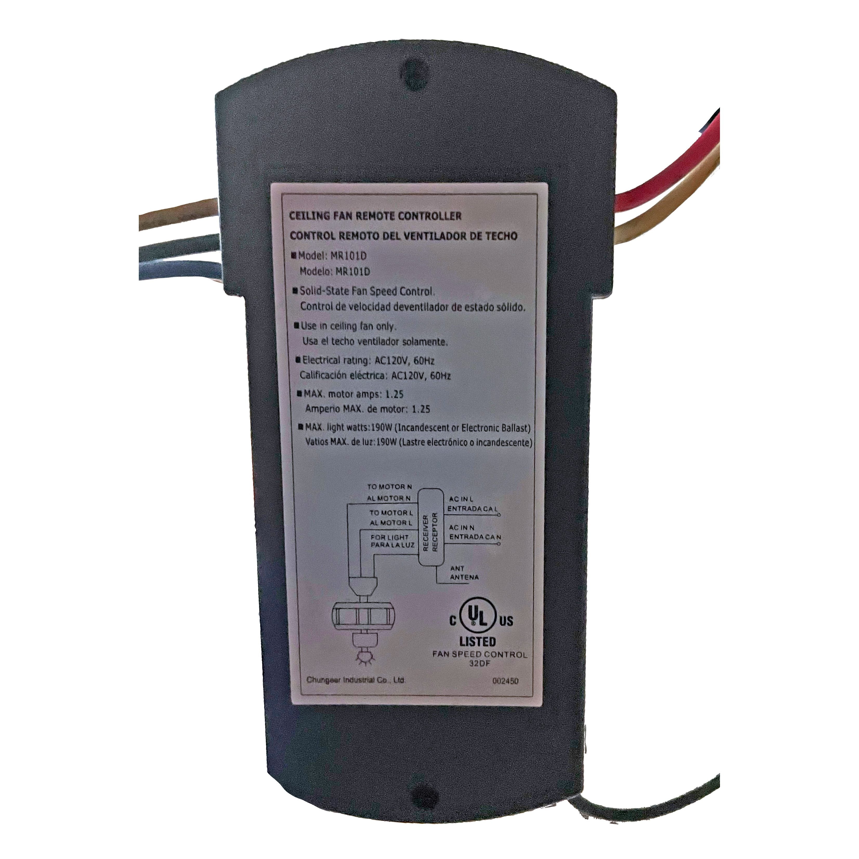 Substitute for Hampton Bay MR101D Ceiling Fan Receiver [63T-AC83T-KIT]