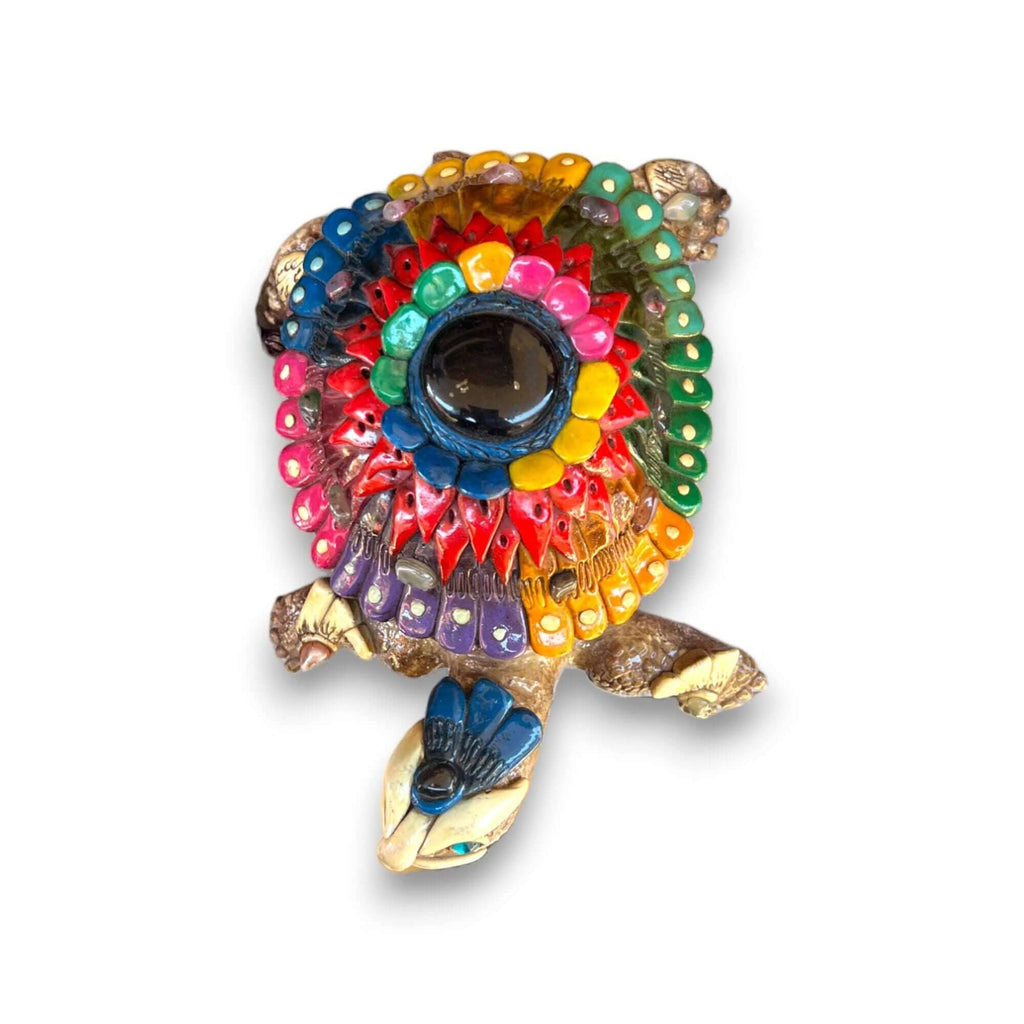 Artisan Crafted Aztec Turtle Statue | Handmade Cultural Decor Accent