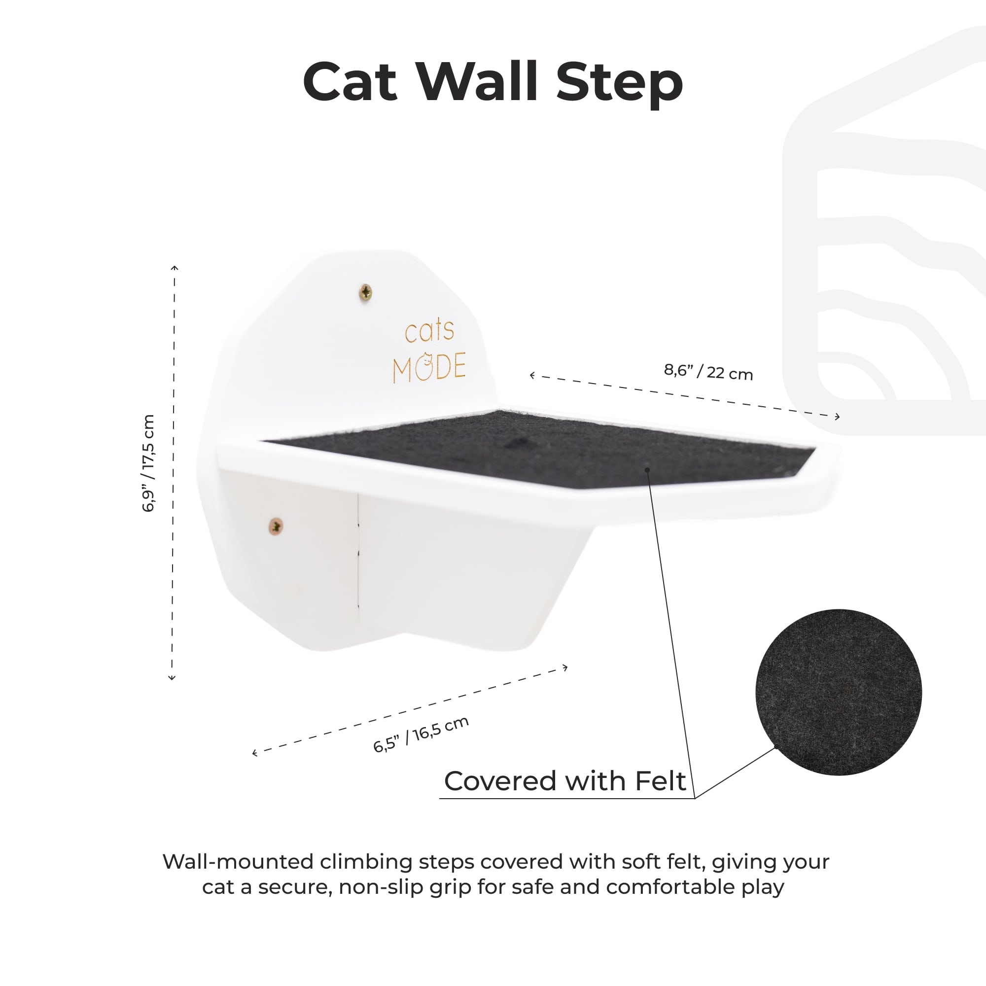 Wooden Hexagon Step - White