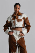 Women Cropped Cow Print Jacket & Pant  – Genuine Hair-On Pony Hair