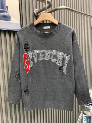 Givenchy Terry Cloth Embroidered Crew Neck Sweater