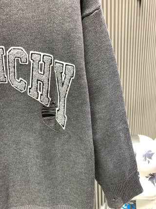 Givenchy Terry Cloth Embroidered Crew Neck Sweater