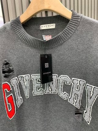 Givenchy Terry Cloth Embroidered Crew Neck Sweater