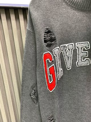Givenchy Terry Cloth Embroidered Crew Neck Sweater