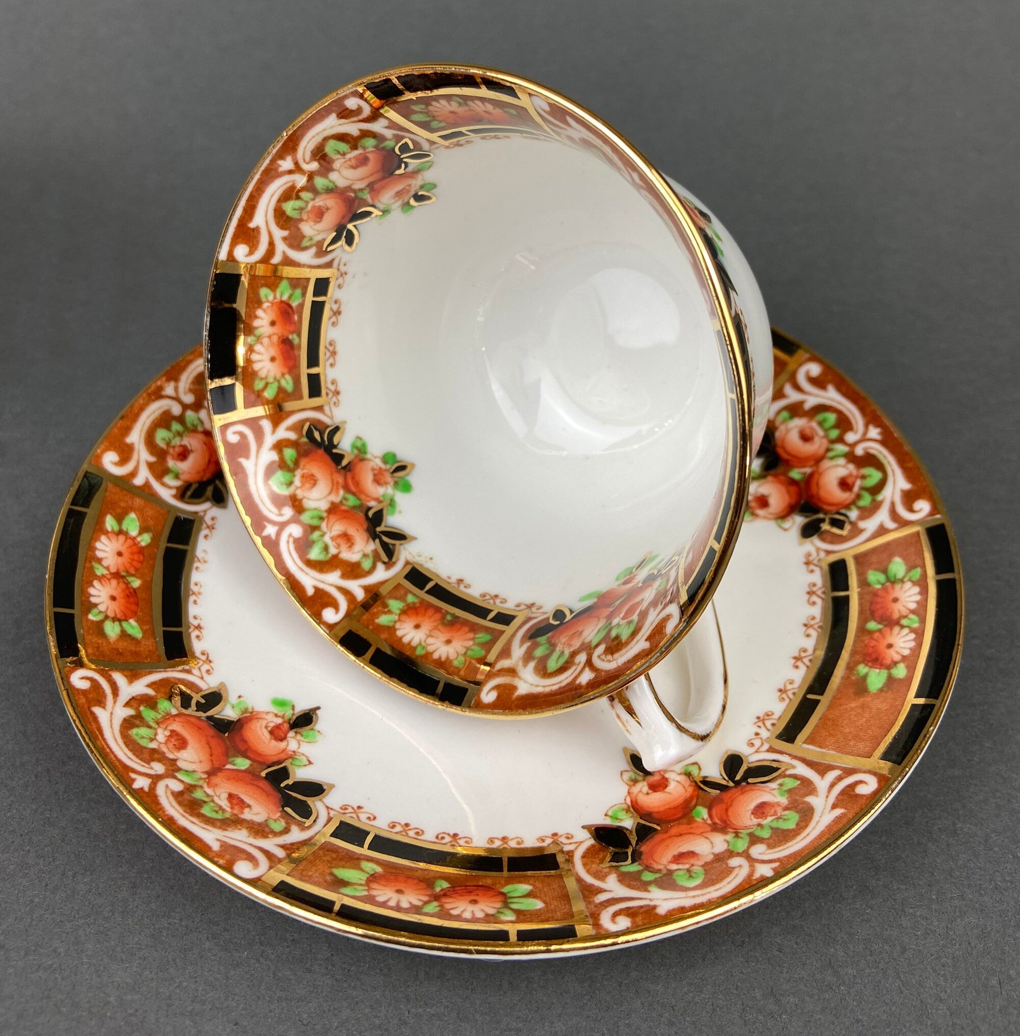 Royal Albert Crown China Tea Cups and Saucers, Hand Painted Floral Set