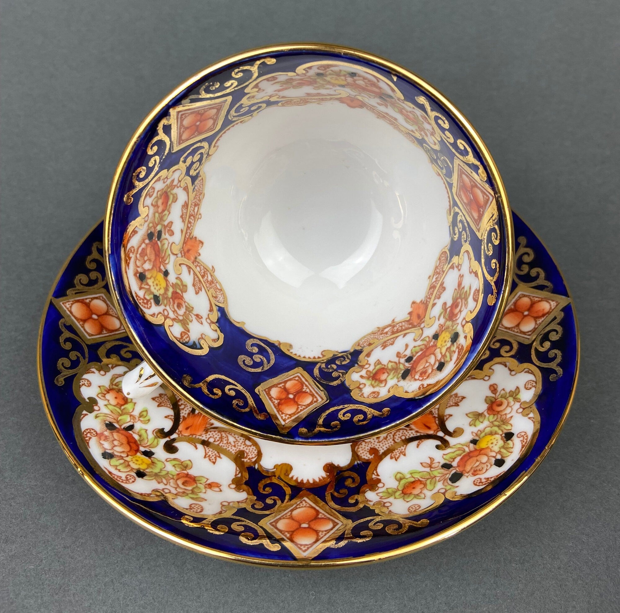 Royal Albert Crown China Tea Cups and Saucers, Hand Painted Floral Set